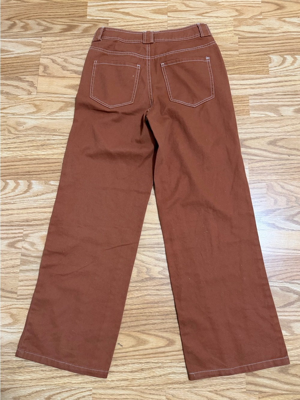 Cali 1850 Women’s Brown Contrast Stitch Buckle Pants Size 3 Y2K Wide Leg - Picture 3 of 15